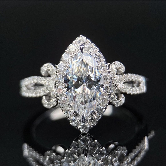 Jewelry - New Marquise Cut 925 Silver Diamond Ring